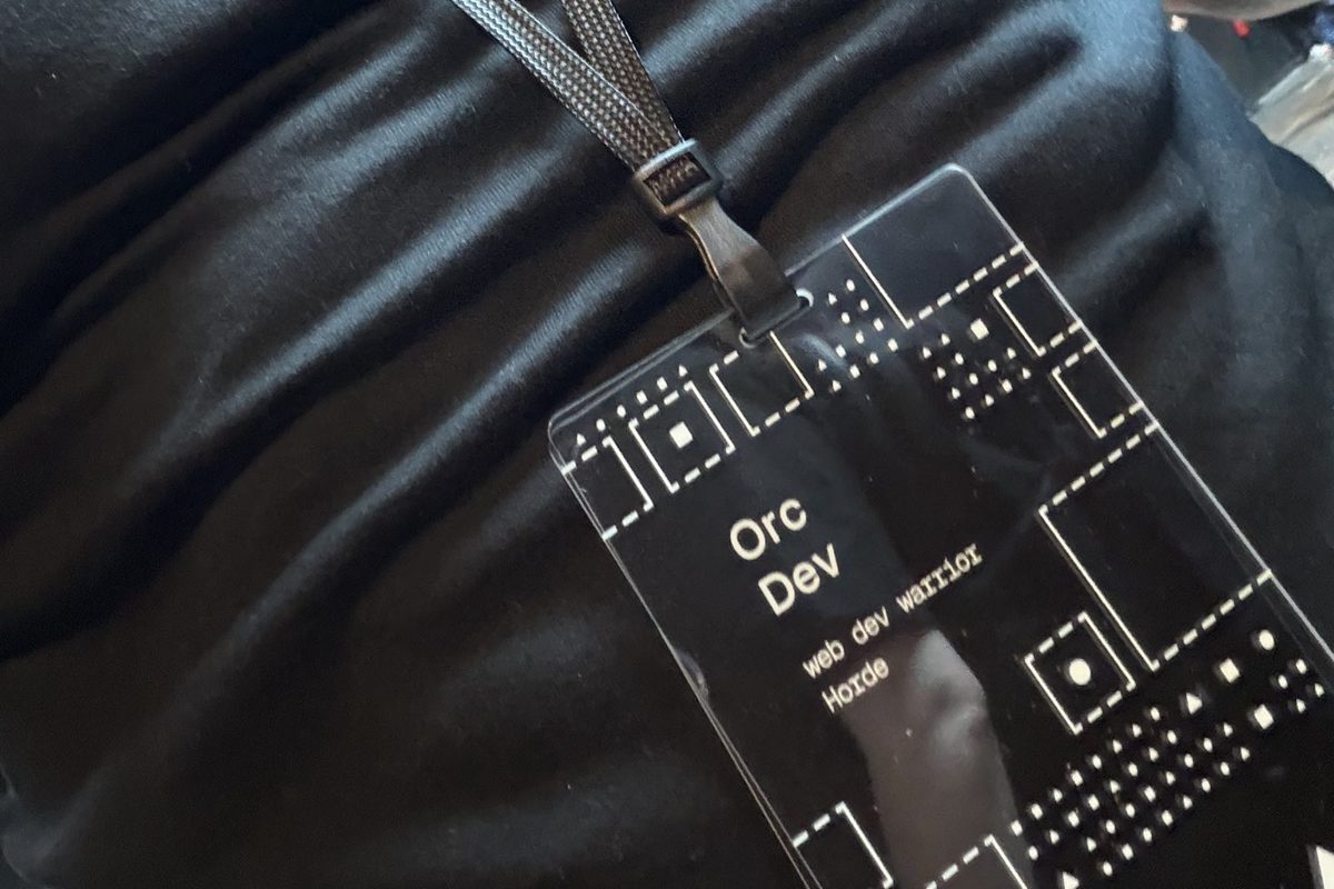 OrcDev shirt and badge